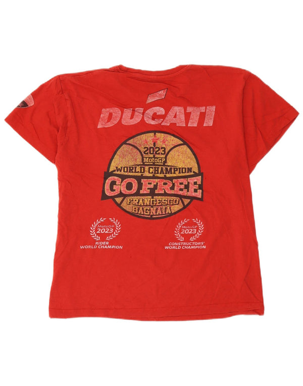 Ducati Womens Graphic T-Shirt Top UK 18 XL Red Cotton