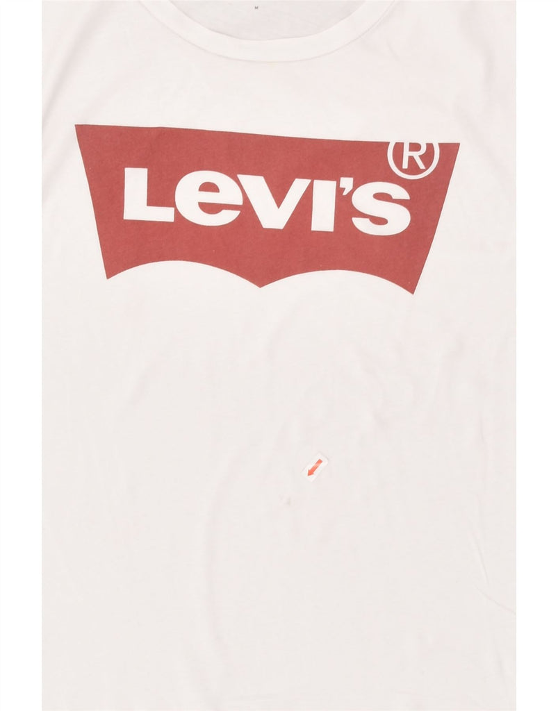 LEVI'S Womens Graphic T-Shirt Top UK 14 Medium White Cotton | Vintage Levi's | Thrift | Second-Hand Levi's | Used Clothing | Messina Hembry 