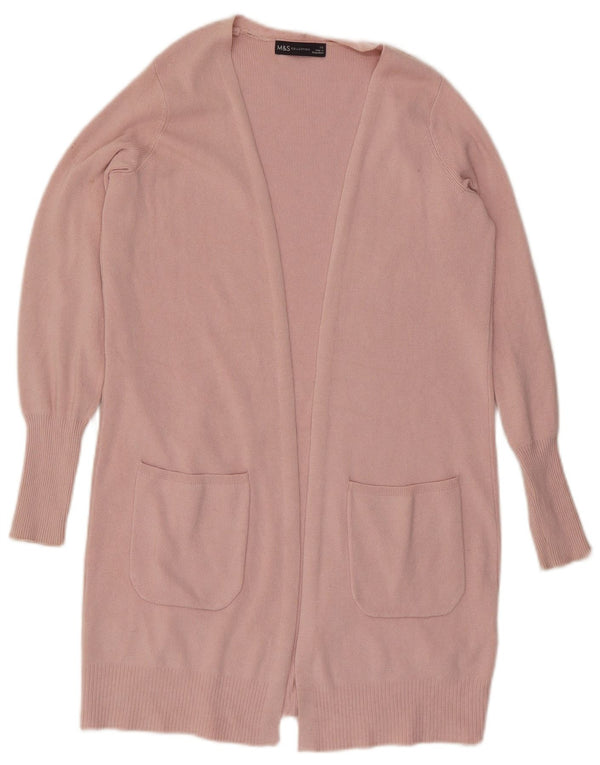 Marks & Spencer Womens Oversized Longline Cardigan Sweater UK 6 XS Pink