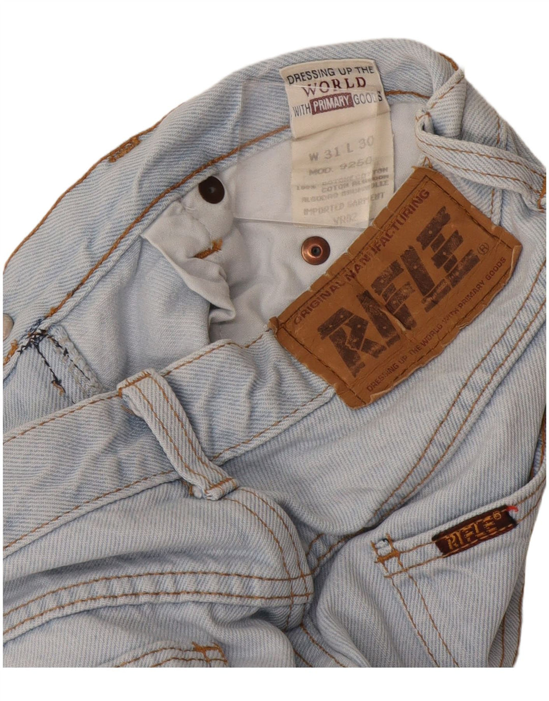 Rifle Mens Straight Jeans W31 L30 Blue Cotton
