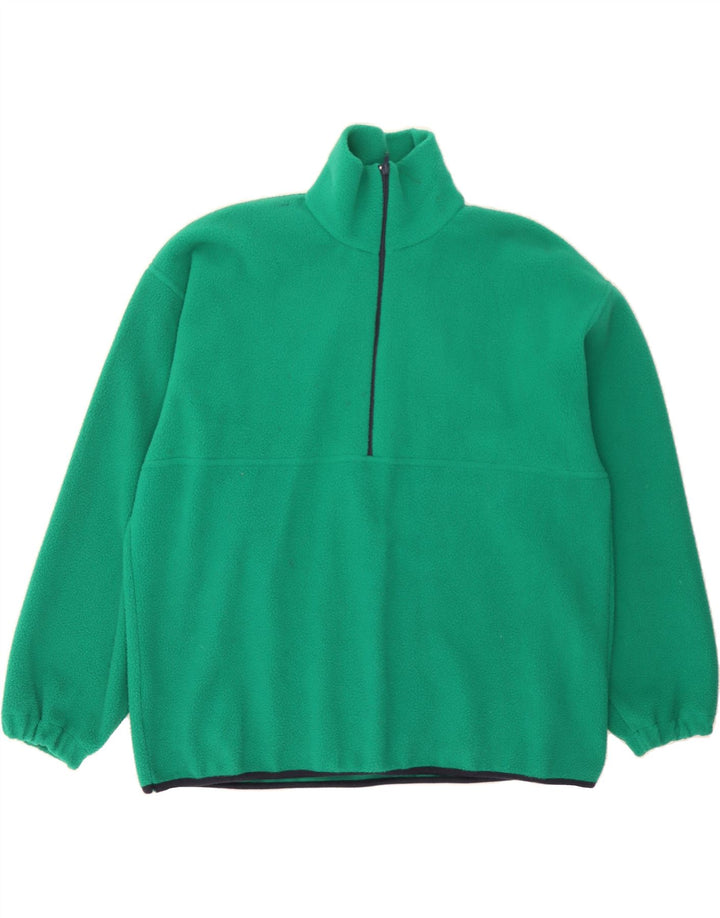 VINTAGE Mens Zip Neck Fleece Jumper Large Green Vintage Vintage and Second-Hand Vintage from Messina Hembry 