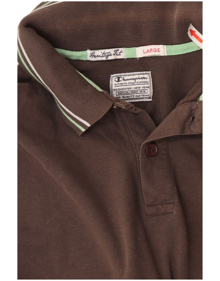 Champion Mens Heritage Fit Polo Shirt Large Grey