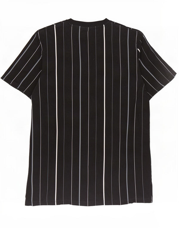 Fila Mens T-Shirt Top Small Black Striped Cotton