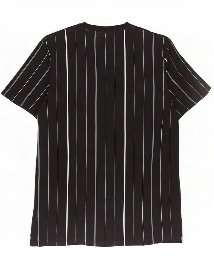 Fila Mens T-Shirt Top Small Black Striped Cotton