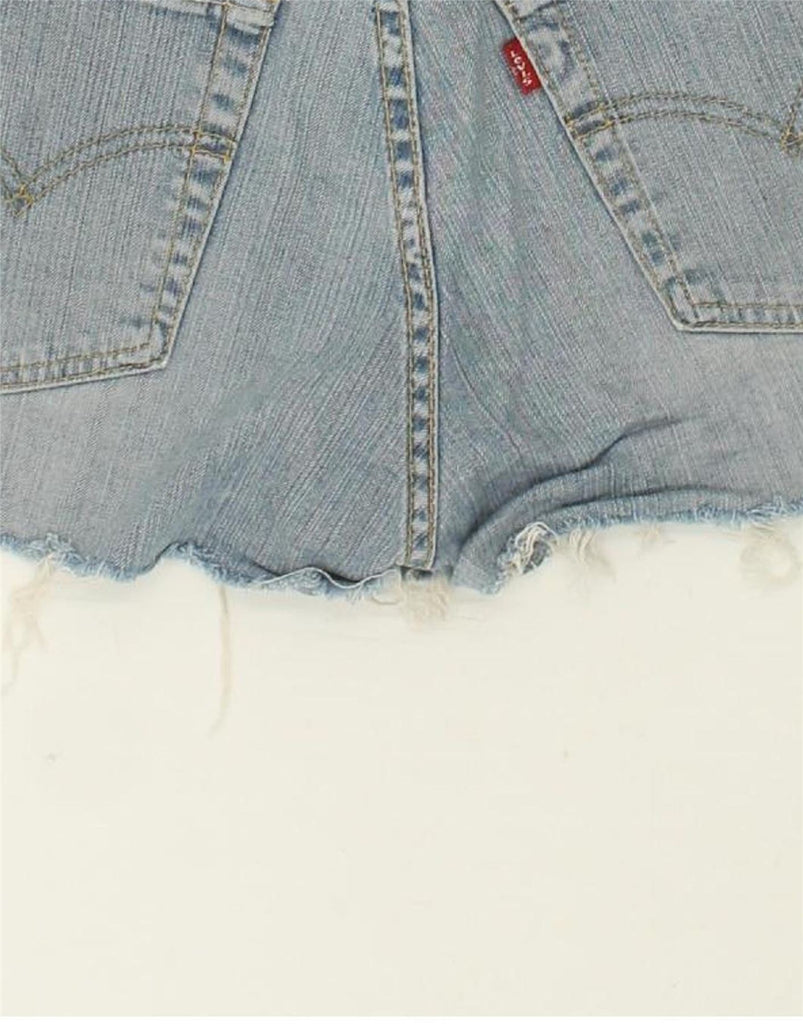 LEVI'S Womens Distressed Denim Shorts W31 Medium Blue Cotton | Vintage Levi's | Thrift | Second-Hand Levi's | Used Clothing | Messina Hembry 