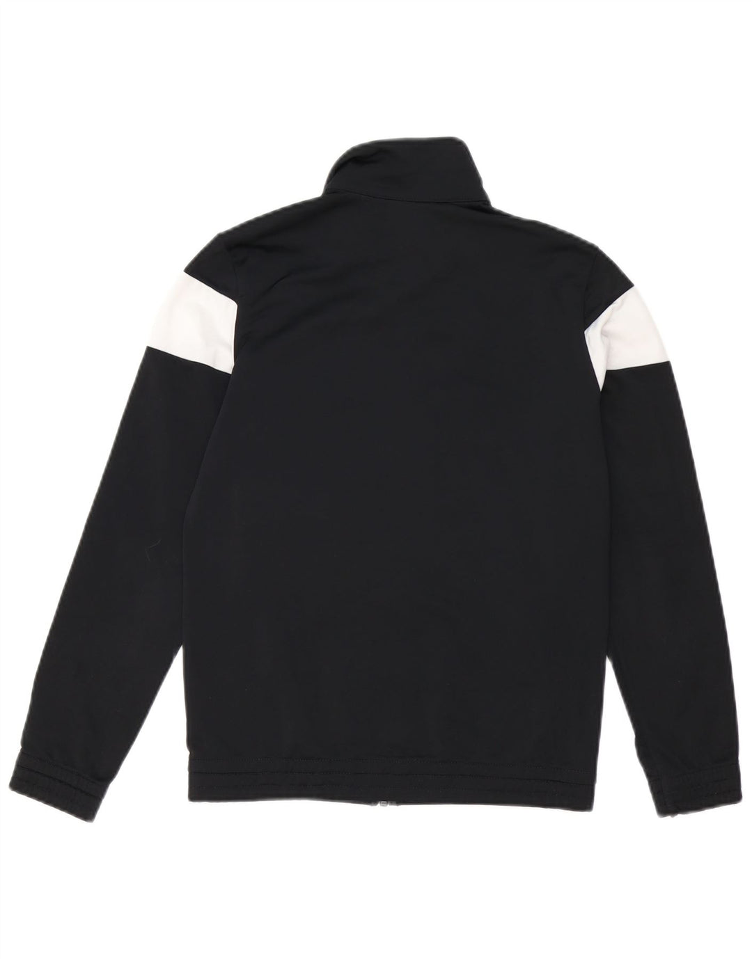 Adidas Boys Tracksuit Top Jacket 11-12 Years Black Colourblock Polyester