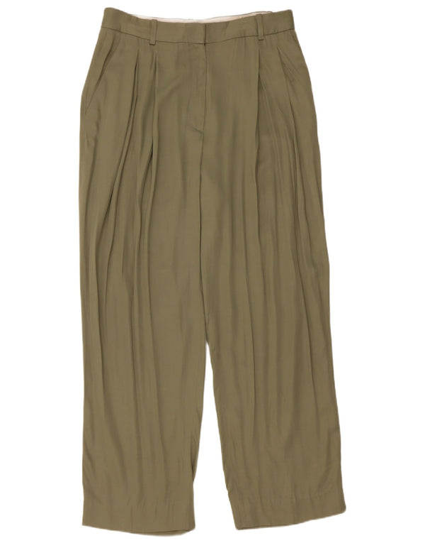 Massimo Dutti Womens Pegged Chino Trousers EU 40 Medium W30 L28 Khaki