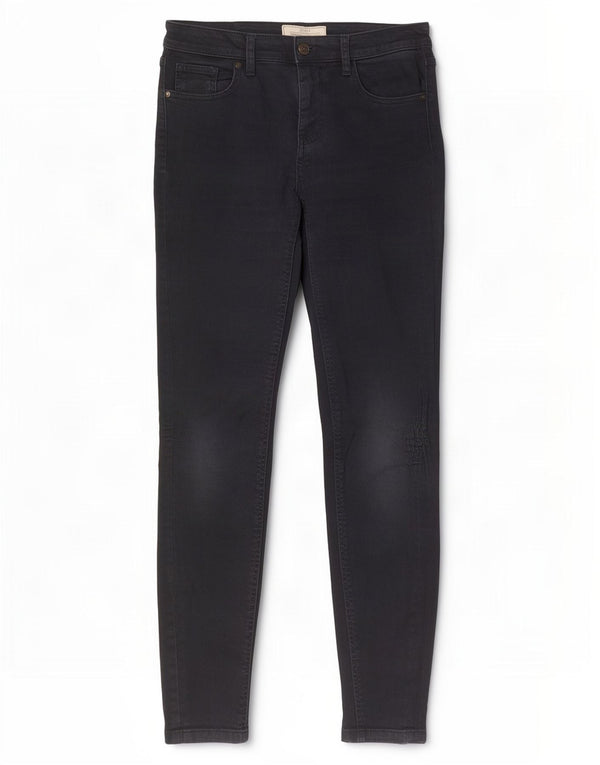 Fat Face Womens Skinny Casual Trousers UK 8 Small W26 L28 Navy Blue Cotton