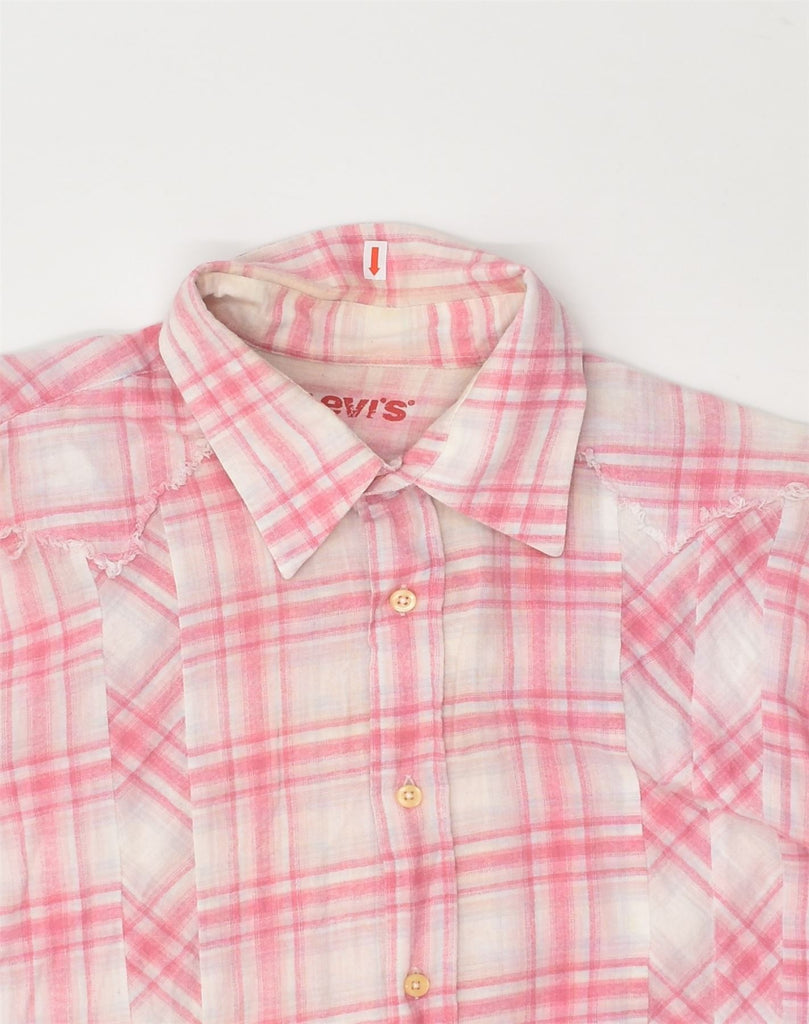 LEVI'S Womens Shirt UK 14 Large Pink Check Cotton | Vintage Levi's | Thrift | Second-Hand Levi's | Used Clothing | Messina Hembry 