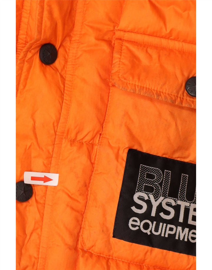 Vintage Mens Padded Jacket UK 16 Large Orange Nylon