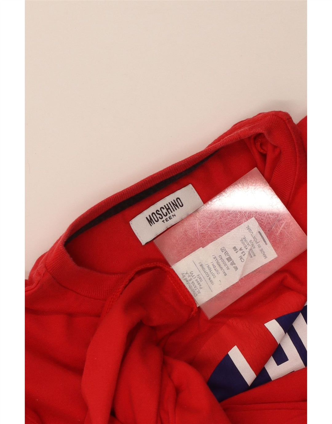 Moschino Boys Graphic Top Long Sleeve 12-13 Years Red Cotton