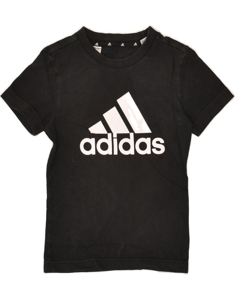 ADIDAS Boys Graphic T-Shirt Top 5-6 Years Black Cotton | Vintage Adidas | Thrift | Second-Hand Adidas | Used Clothing | Messina Hembry 