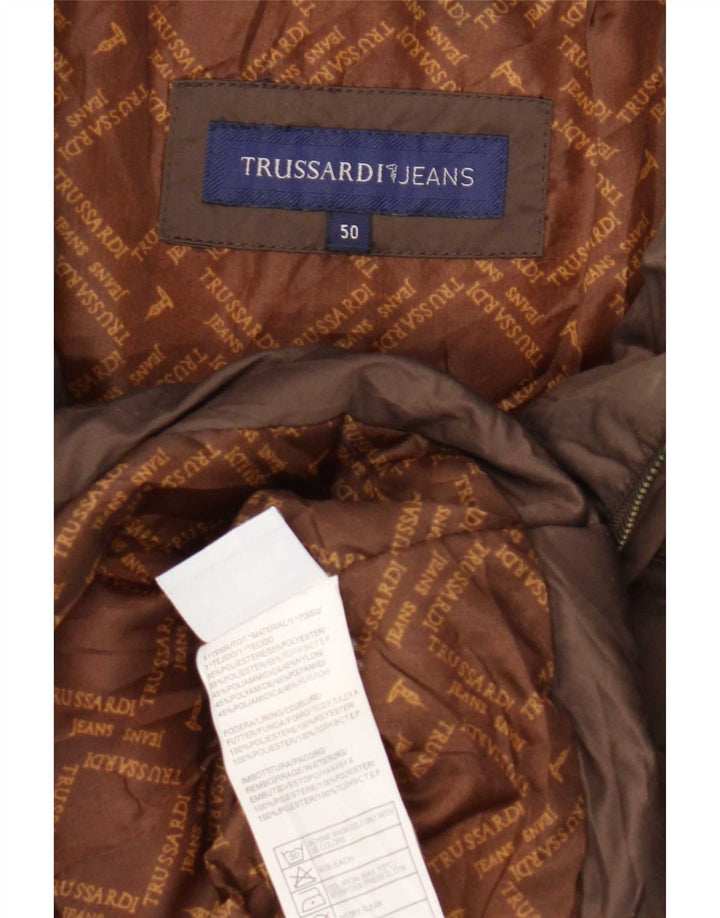 Trussardi Jeans Womens Padded Jacket IT 50 XL Brown Polyester