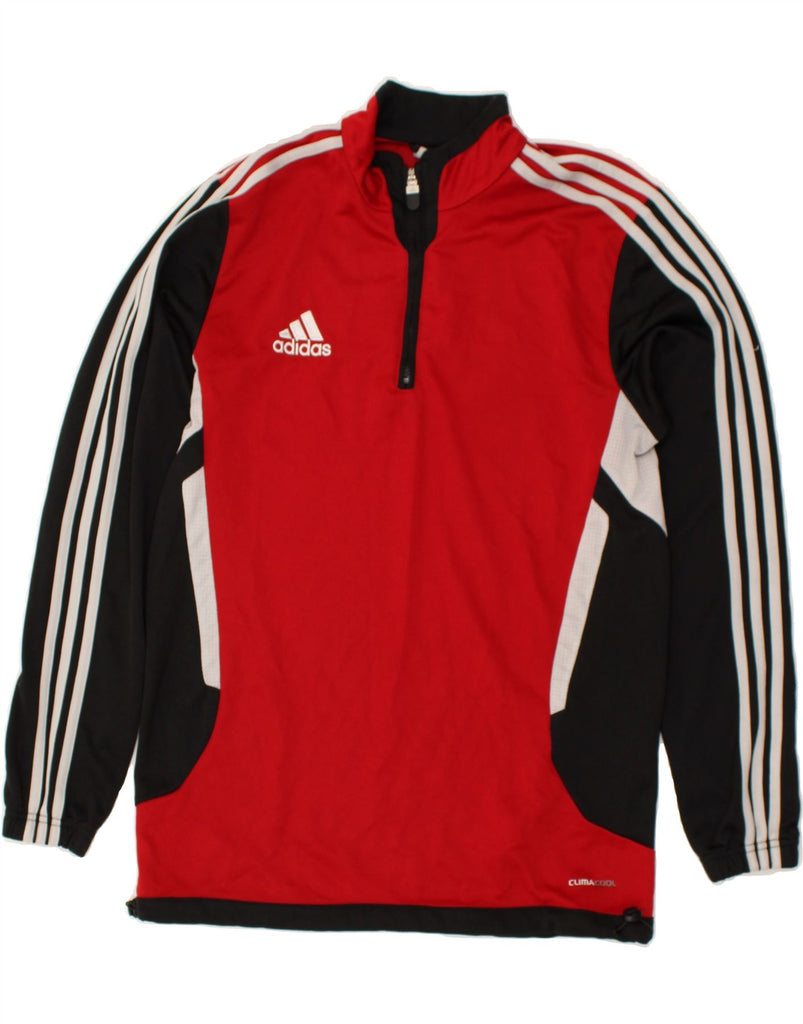 ADIDAS Mens Climacool Zip Neck Pullover Tracksuit Top UK 38/40 Medium Red | Vintage Adidas | Thrift | Second-Hand Adidas | Used Clothing | Messina Hembry 