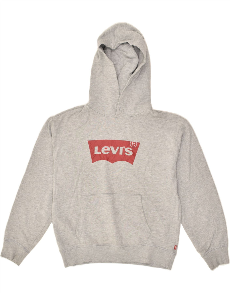 LEVI'S Womens Graphic Hoodie Jumper UK 10 Small Grey Cotton | Vintage Levi's | Thrift | Second-Hand Levi's | Used Clothing | Messina Hembry 