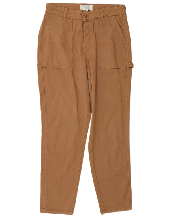 Fat Face Womens Tapered Cargo Trousers UK 10 Small W28 L28 Brown Cotton