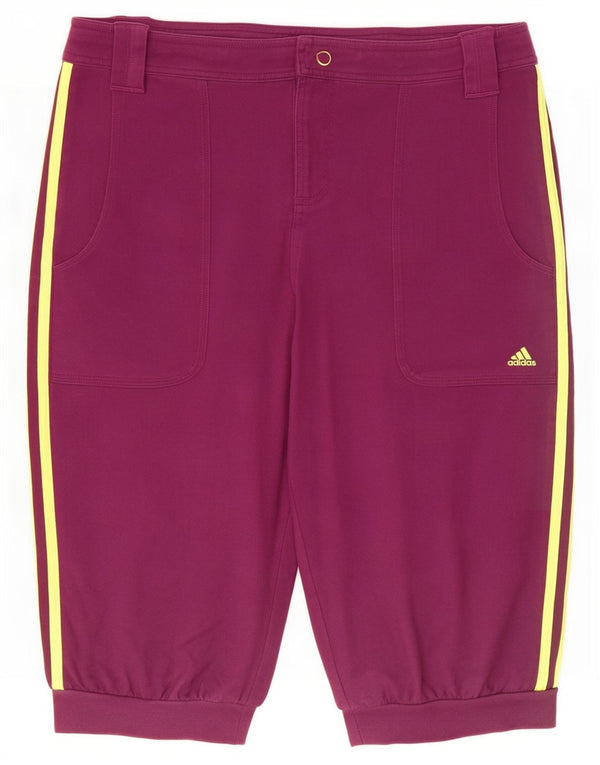 Adidas Womens Bermuda Shorts UK 16 Large W32 Purple Cotton