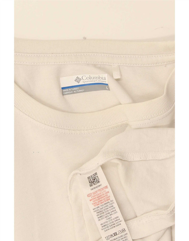 Columbia Mens Graphic T-Shirt Top Large White Cotton
