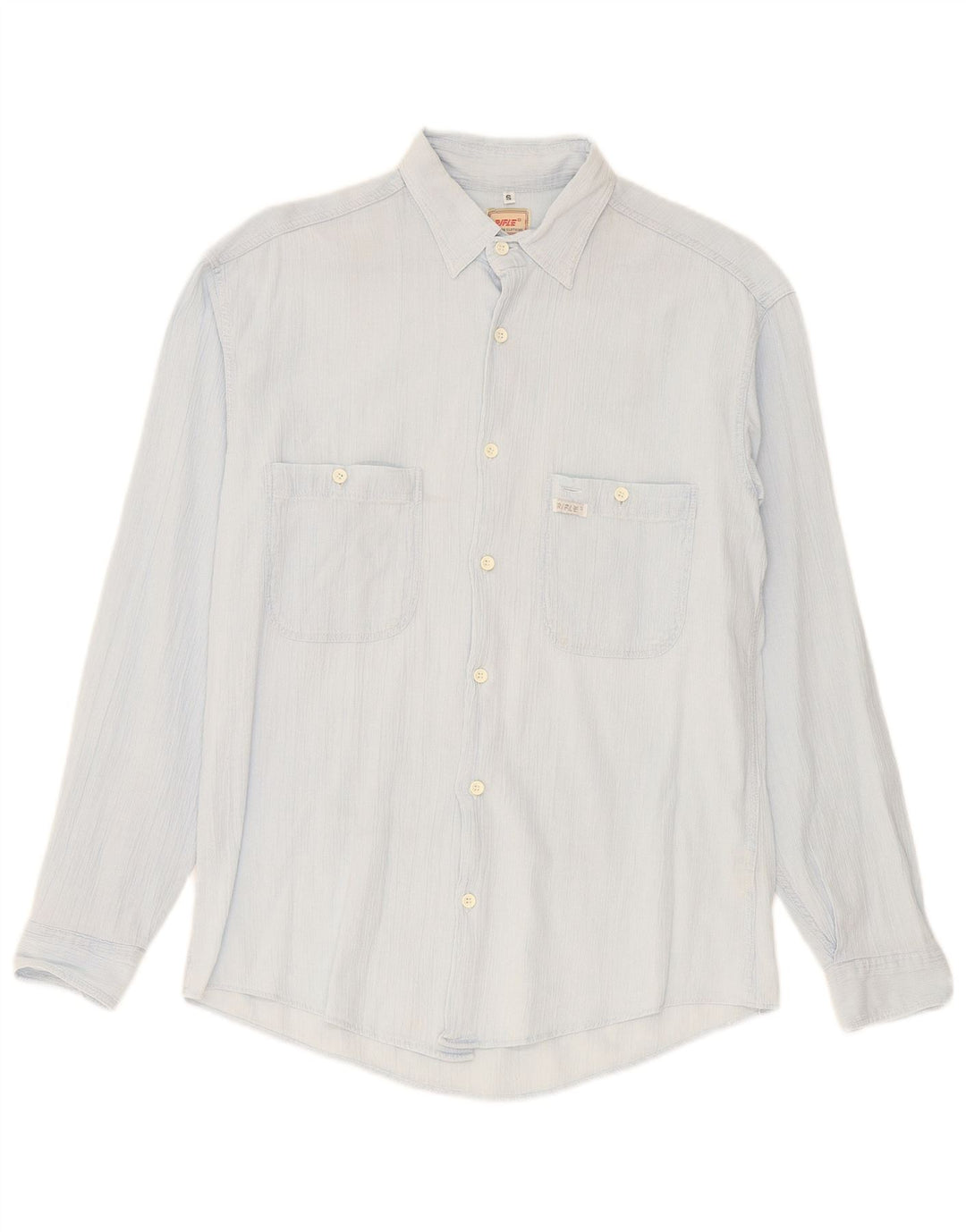 Rifle Mens Shirt Small Blue Cotton