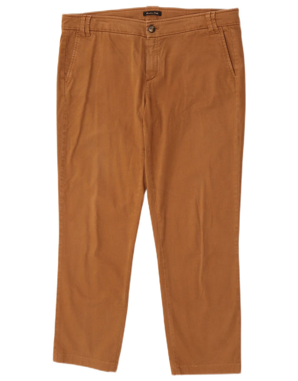 Massimo Dutti Womens Casual Fit Chino Trousers IT 42 Large W34 L26 Brown
