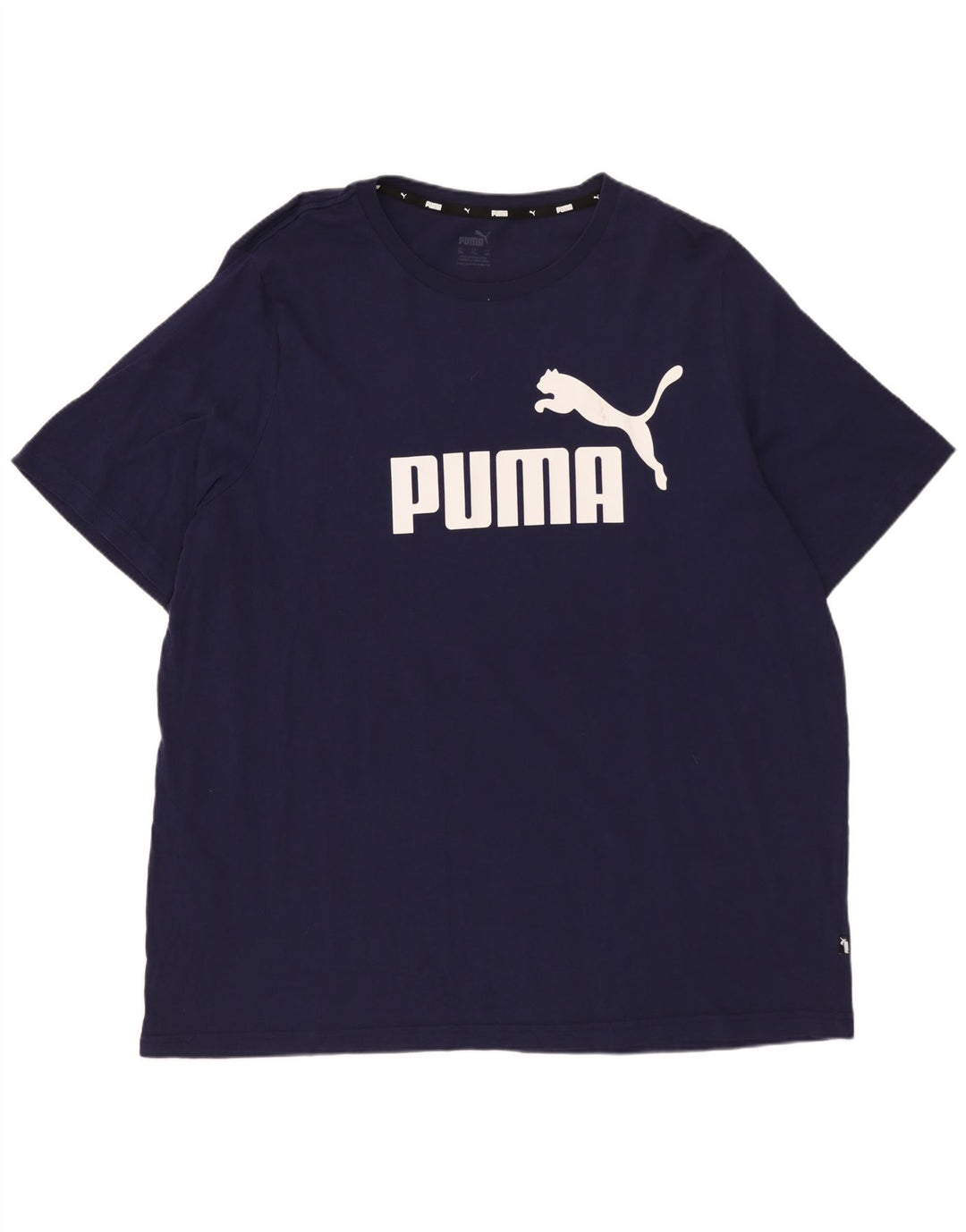 PUMA Mens Graphic T-Shirt Top 2XL Navy Blue