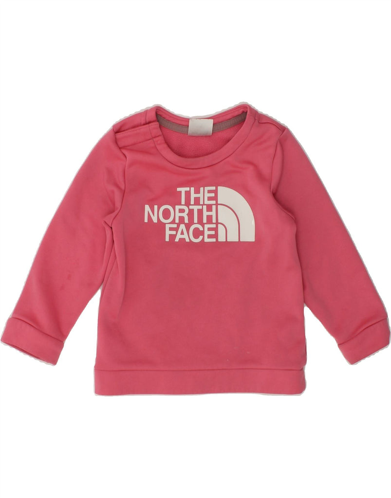 THE NORTH FACE Baby Girls Graphic Sweatshirt Jumper 12-18 Months Pink | Vintage The North Face | Thrift | Second-Hand The North Face | Used Clothing | Messina Hembry 