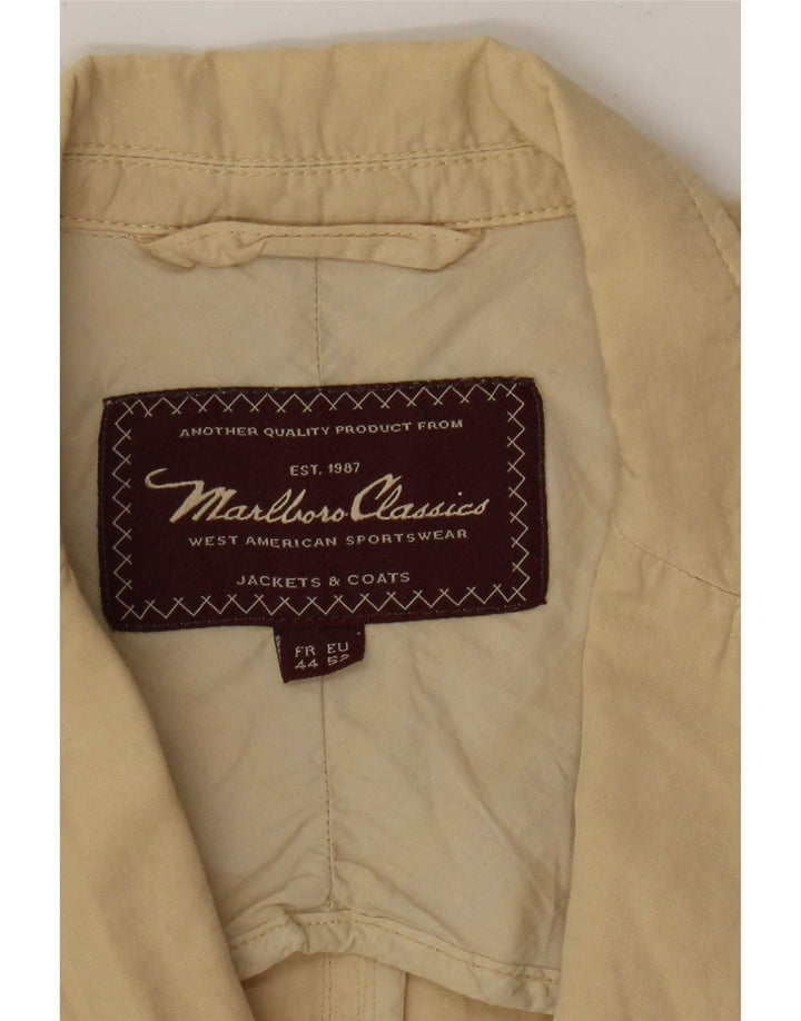 Marlboro Classics Mens 3 Button Blazer Jacket EU 52 XL Beige Cotton