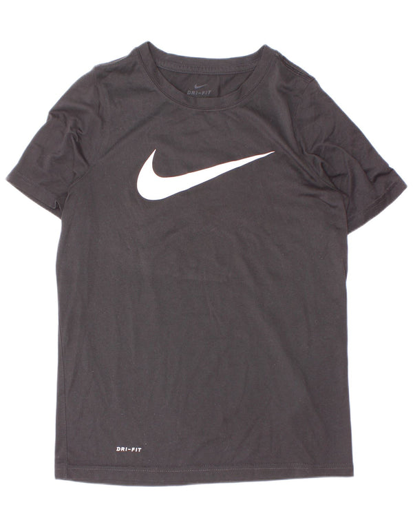 Nike Boys Dri Fit Graphic T-Shirt Top 10-11 Years Medium Black Polyester