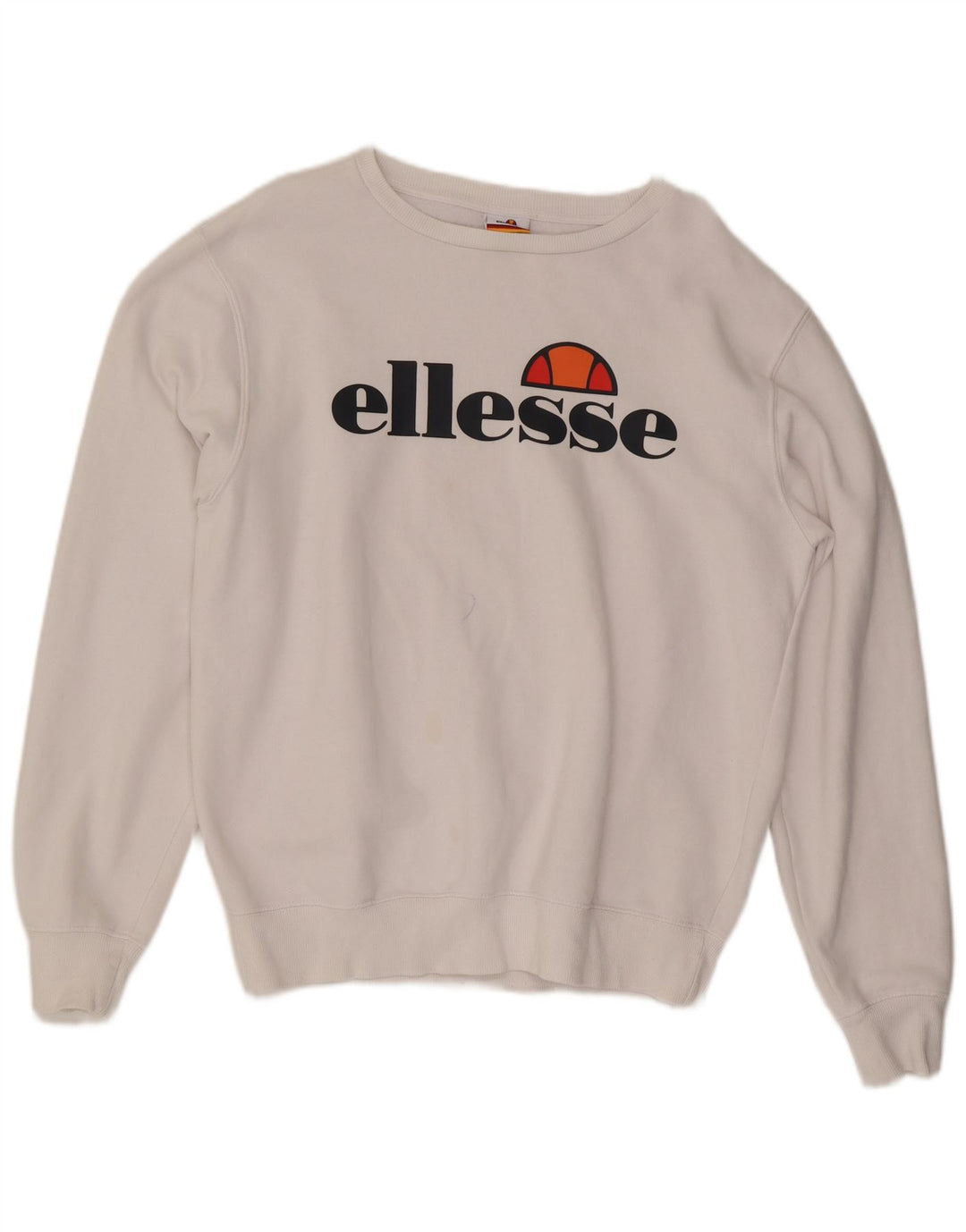ELLESSE Womens Graphic Sweatshirt Jumper UK 14 Large White Cotton