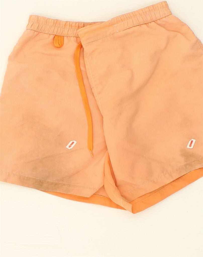 VINTAGE Mens Swimming Shorts Medium Orange Polyester | Vintage Vintage | Thrift | Second-Hand Vintage | Used Clothing | Messina Hembry 