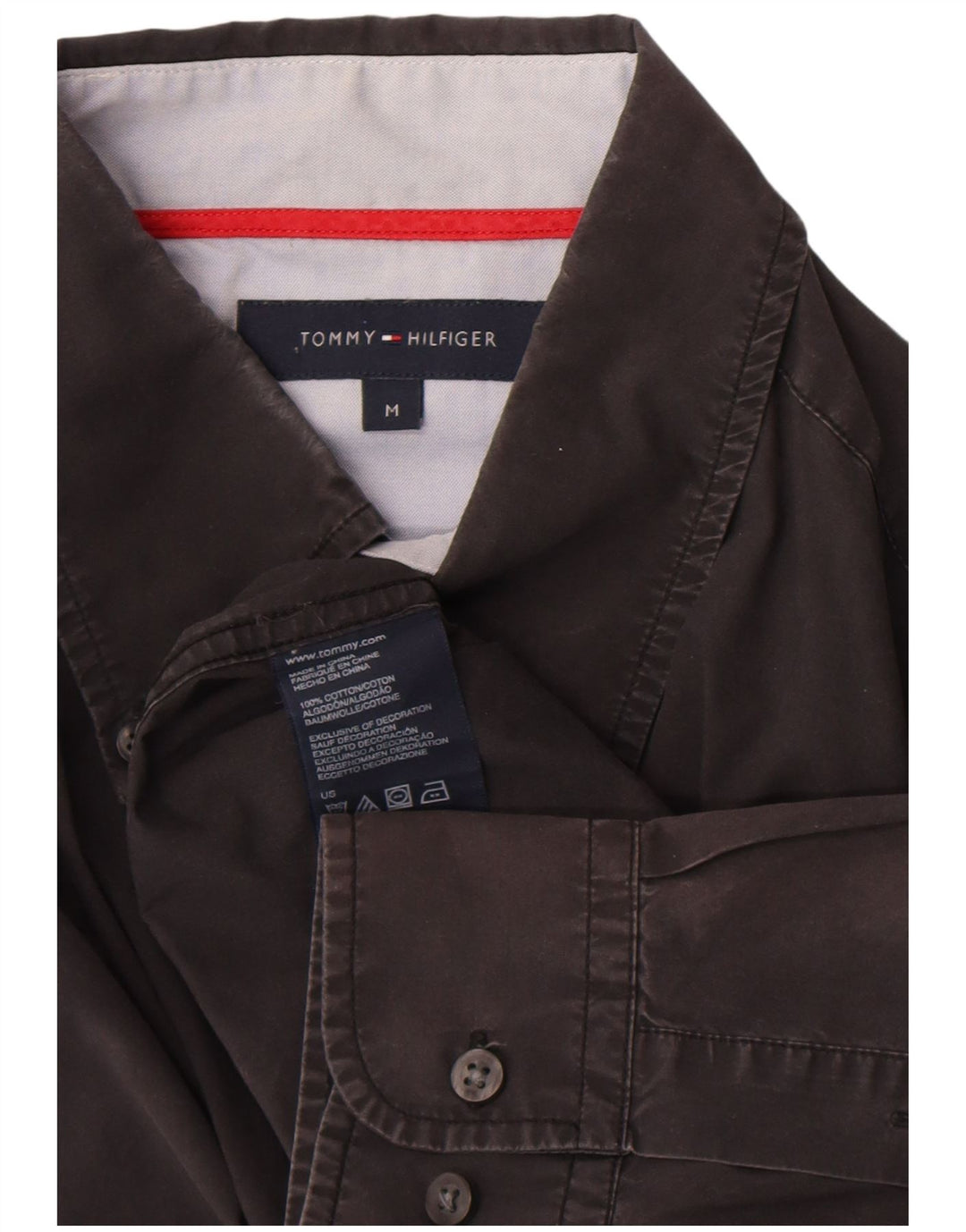 Tommy Hilfiger Mens Shirt Medium Black Cotton