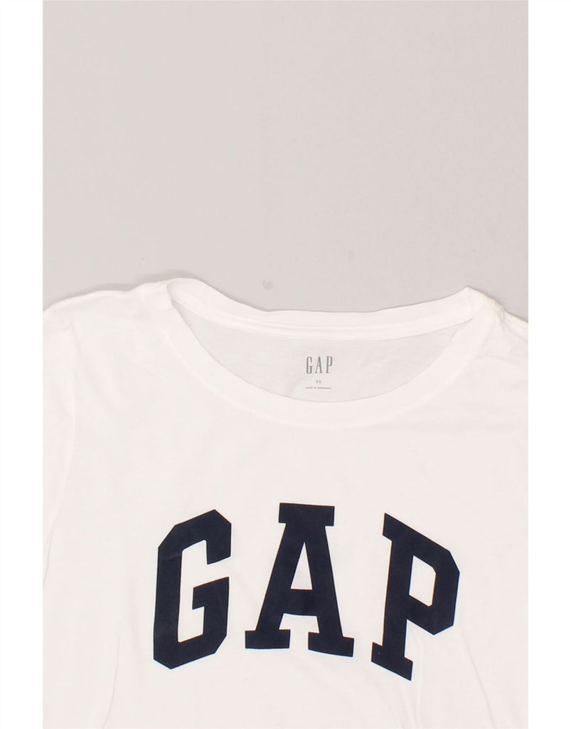 GAP Womens Graphic T-Shirt Top UK 6 XS White | Vintage Gap | Thrift | Second-Hand Gap | Used Clothing | Messina Hembry 