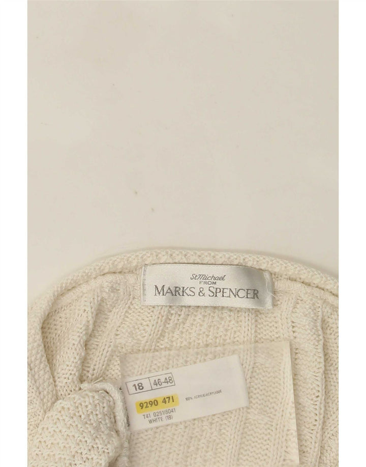 Marks & Spencer Womens Oversized Cardigan Sweater UK 18 XL White