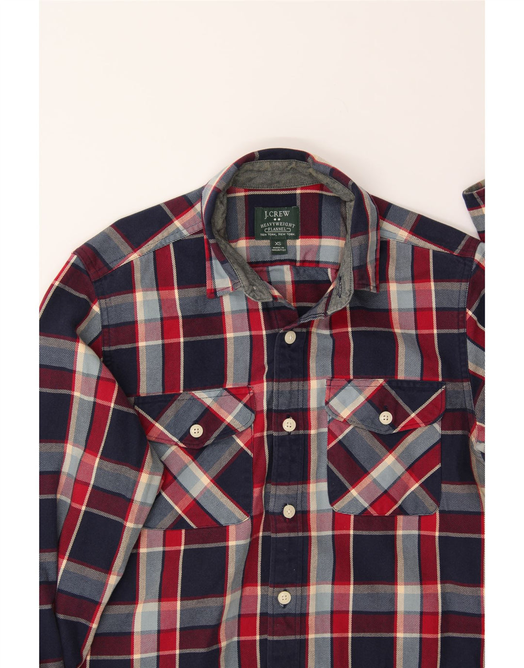 J. CREW Mens Flannel Shirt XS Navy Blue Check Cotton Vintage J. Crew and Second-Hand J. Crew from Messina Hembry 