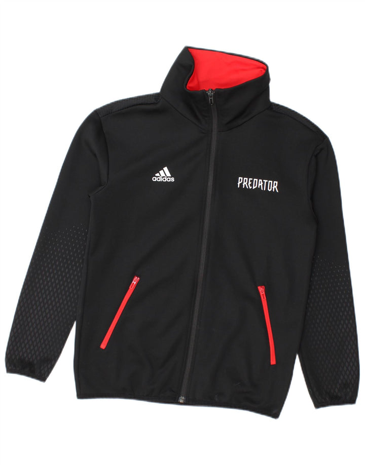 Adidas Boys Predator Graphic Tracksuit Top Jacket 11-12 Years Black