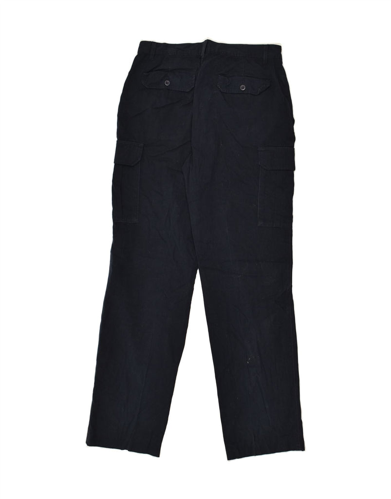 PLAYLIFE Mens Straight Cargo Trousers IT 48 Medium W30 L32 Navy Blue | Vintage Playlife | Thrift | Second-Hand Playlife | Used Clothing | Messina Hembry 