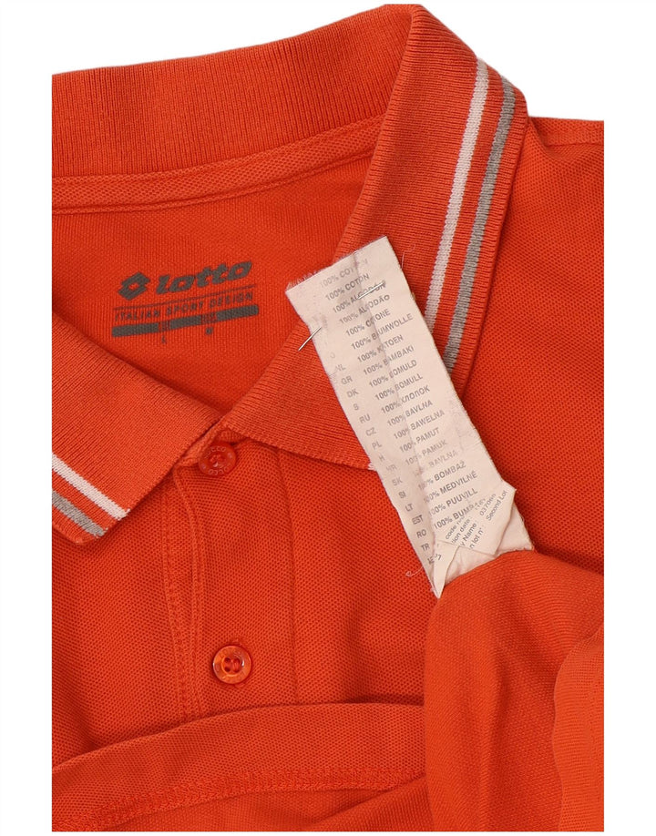 Lotto Mens Polo Shirt Large Orange Cotton