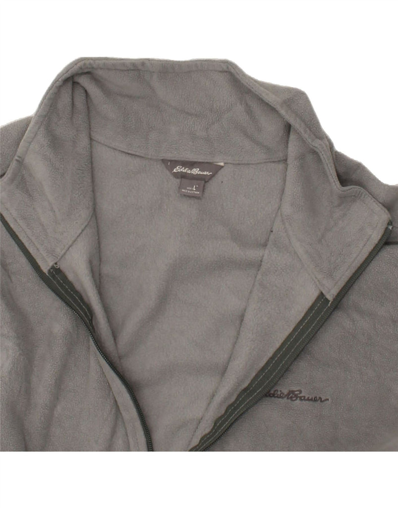 EDDIE BAUER Mens Fleece Jacket UK 40 Large Grey Polyester | Vintage Eddie Bauer | Thrift | Second-Hand Eddie Bauer | Used Clothing | Messina Hembry 