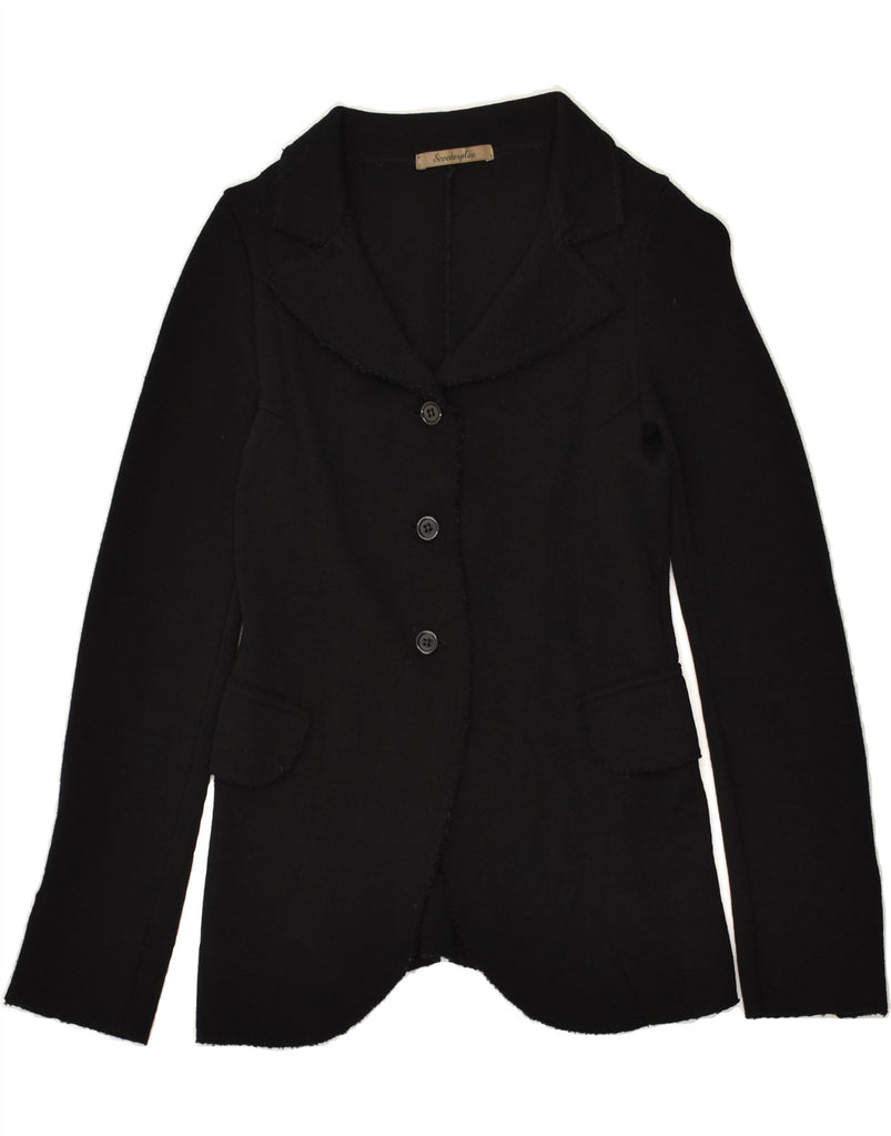VINTAGE Womens 3 Button Blazer Jacket IT 42 Medium Black Wool | Vintage Vintage | Thrift | Second-Hand Vintage | Used Clothing | Messina Hembry 