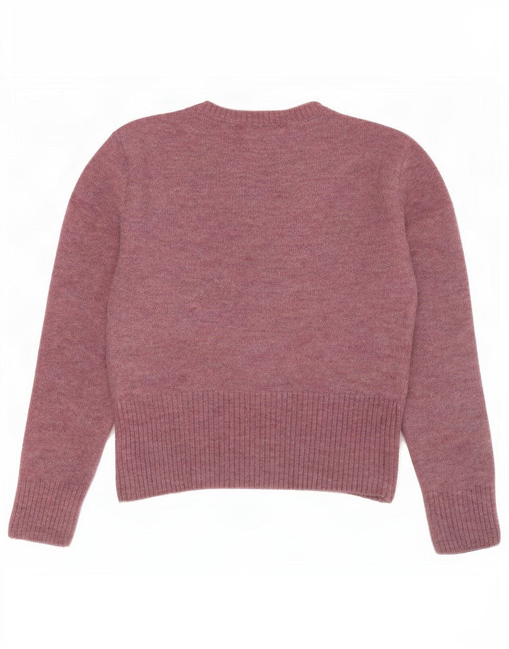Zara Womens Boat Neck Jumper Sweater UK 12 Medium Pink Nylon