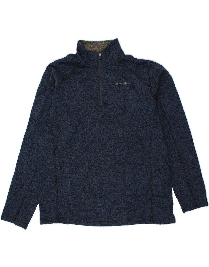 EDDIE BAUER Mens Zip Neck Sweatshirt Jumper XL Navy Blue Polyester Vintage Eddie Bauer and Second-Hand Eddie Bauer from Messina Hembry 