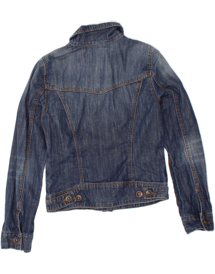 OASIS Womens Crop Denim Jacket UK 10 Small Blue Cotton Vintage Oasis and Second-Hand Oasis from Messina Hembry 