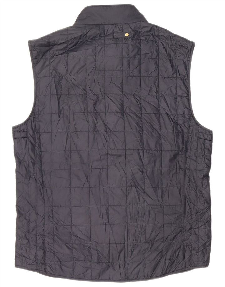 Massimo Dutti Mens Gilet UK 40 Large Navy Blue Polyester