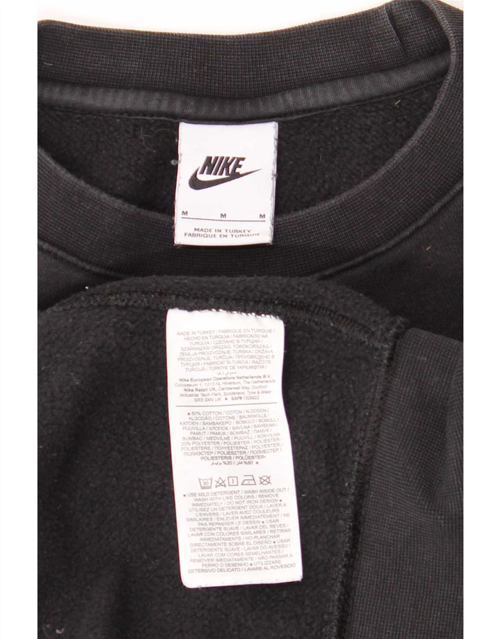 Nike Mens Graphic Sweatshirt Jumper Medium Black Cotton