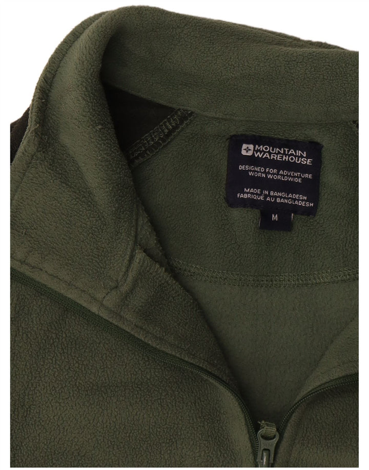 Mountain Warehouse Mens Zip Neck Fleece Jumper Medium Green Colourblock
