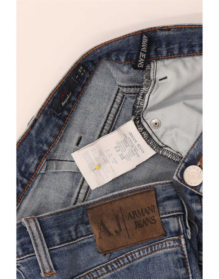Armani Mens J45 Regular Straight Jeans W38 L34 Blue Cotton