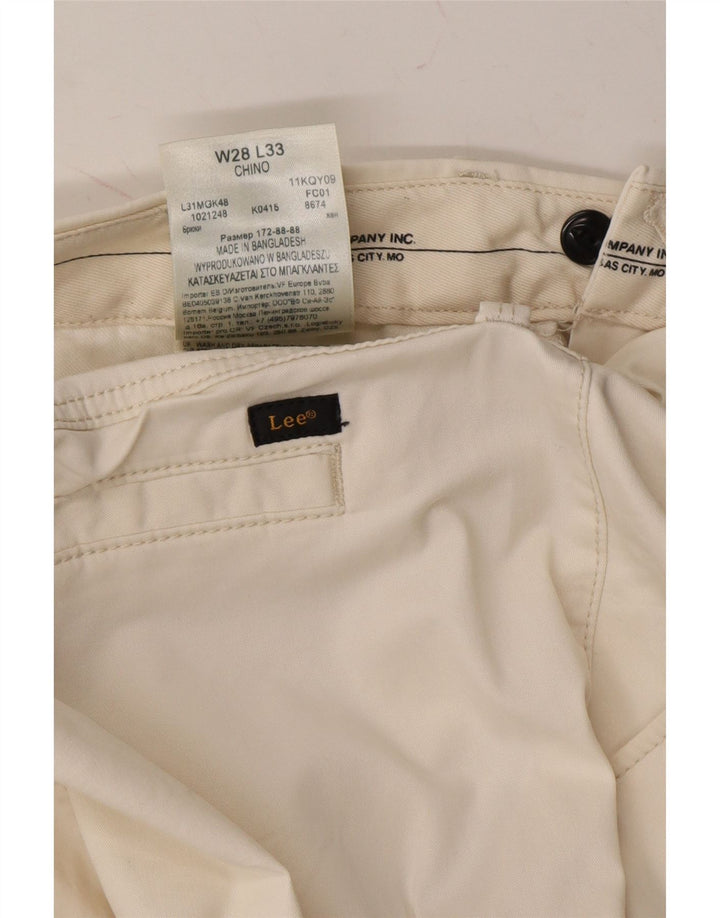 LEE Mens Straight Chino Trousers W28 L33 White Cotton Vintage Lee and Second-Hand Lee from Messina Hembry 