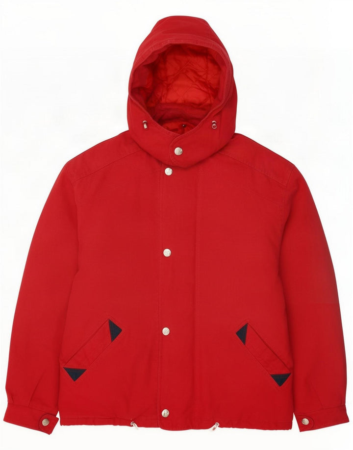 Oboe Mens Hooded Padded Jacket UK 40 Large Red Cotton