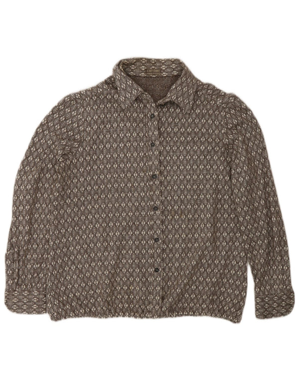 Camber Womens Flannel Shirt UK 16 Large Brown Geometric