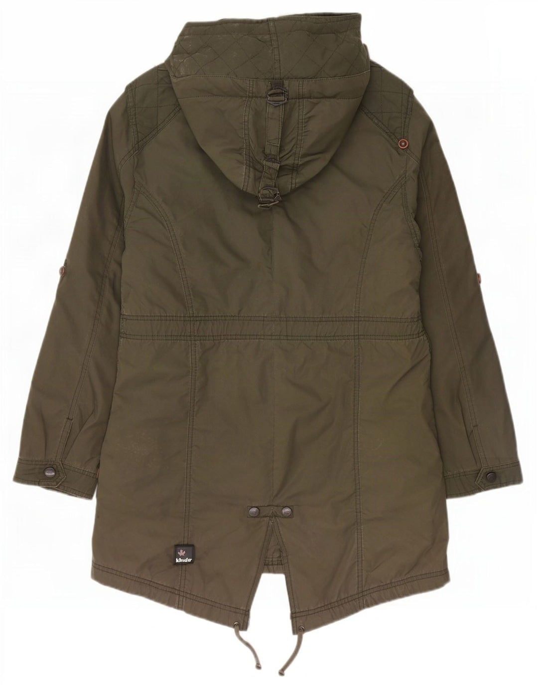 KHUJO Womens Hooded Parka Jacket UK 20 2XL Khaki Polyester